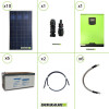 Kit solar fotovoltaico 2.8KW 24V Inversor híbrido Edison 24V 3KW MPPT 80A batería AGM 200Ah