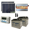Kit solar para vivienda aislada panel solar 100W 24V inversor 600W DC/AC batería AGM 38Ah regulador de carga NV