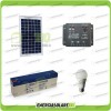 Kit Iluminación panel placa solar 5W 12V EJ bombilla LED 7W 12V batería 2.4Ah para 1 hora