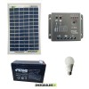 Kit Iluminación panel placa solar 5W 12V bombilla LED 7W 12V batería 7Ah para 3 horas