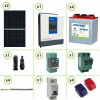 Kit solar fotovoltaico 750W 24V inversor híbrido EpEver pure wave UP3000-M6322 3KW 60A batería ácido libre placa tubular