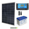 Kit placa solar 100W 12V Regulador de carga 10A NV bateria GEL 100Ah