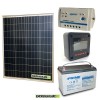 Kit placa solar panel fotovoltaico 80W 12V Batería 100Ah AGM regulador de carga 10A MT-50