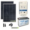 Kit panel fotovoltaico 200W 12V Batería AGM 100Ah Controlador MPPT 20A DISPLAY Interfaz DB1 + UCS