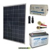 Kit panel solar 100W 12V regulador de carga 10A LS Epsolar Batería 100Ah y 4mmq Cables solares