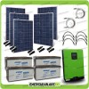 Kit solar fotovoltaico 1.4KW Inversor onda pura Edison30 3KW 24V con regulador de carga PWM 50A baterías AGM
